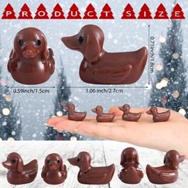 Soulchen 50 Pcs Mini Dog Duck Figurines Resin Miniature Dachshund Bulldog Duck Figure Tiny Resin Animal Statue Small Dog Garden Landscape Sculpture for Dollhouse Charm Aquarium Party Decor(Dachshund)
