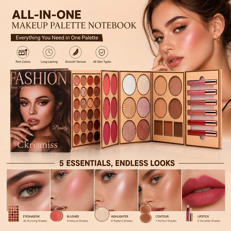 97 Colour All in One Makeup Palette Book Set, Book