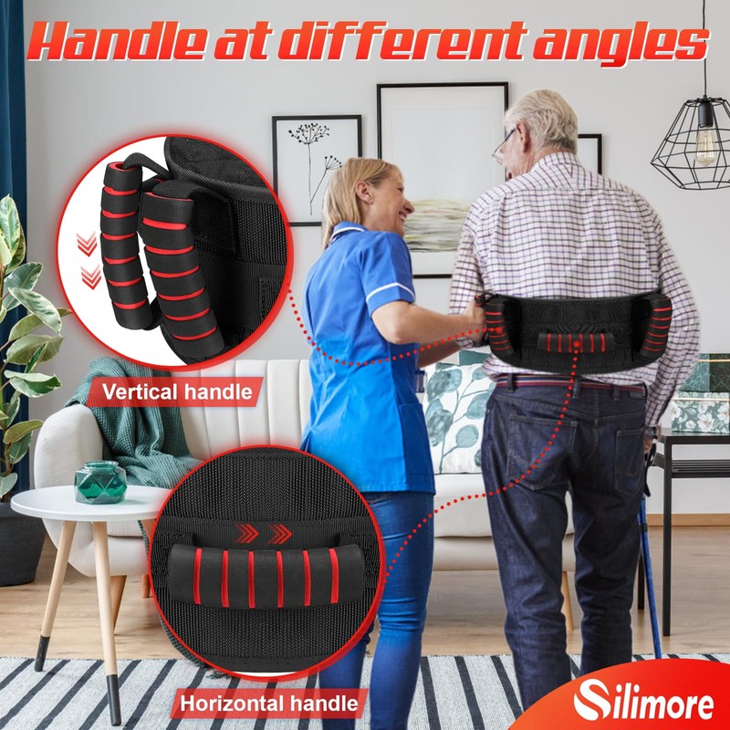 Silimore Transfer Belt with Padded Handles,Gait Blet for Seniors, Patient