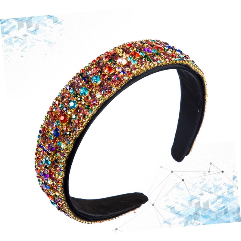 Minkissy Jewelled Hair Band Wide Fashion Headband Rhinestone Head Hoop