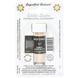 Sugarflair Gold Cream Edible Lustre Glitter, Add a Lustrous Shine to Cakes or Decorations. Brush On or Add Rejuvenator to Create Eye-Catching Edible Paint - 2g