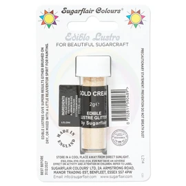 Sugarflair Gold Cream Edible Lustre Glitter, Add a Lustrous Shine to Cakes or Decorations. Brush On or Add Rejuvenator to Create Eye-Catching Edible Paint - 2g