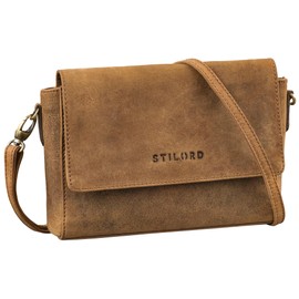 STILORD 'Sylvie' Handbag Women's Shoulder Bag Leather Small Vintage Women Shoulder Bag Crossbody Bag for Evening Party Made of Genuine Leather, Torino - Brown