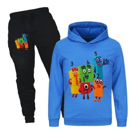 Jicahond Number Printing Hoodies Kids Cartoon Merch Tracksuits Boys 2pcs Outfits 2-13 Years (BlueA,3-4Y,3 Years,4 Years)