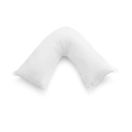 Textile Wise V Shaped Pillow Pregnancy Pillow Polyester Filled - Cushioning Support For Head, Neck & Back - Non Allergenic Pillow only