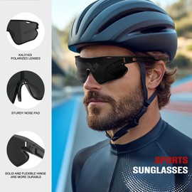 KALIYADI Polarized-Sunglasses Men Polarized Cycling-Sunglasses: Sports Sun Glasses for Running Cycling UV400 Protection
