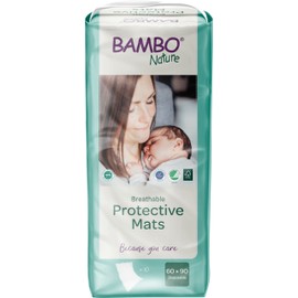 Bambo Nature Disposable Protective Bed Mats | Size 60 x 90cm | Pack of 10 | Absorbency of 2100ml | Disposable Bed Mats for Kids | Disposable Changing Mats | Disposable Baby Changing Mat