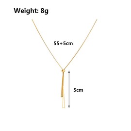 14K Gold Statement Y Necklace for Women,Dainty Double Triangle Pendant Necklace Long Link Chain Lariat Collar Necklace Minimalist Jewelry Gifts (Gold)
