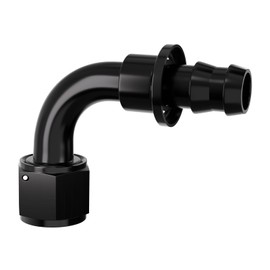 APIELE 12AN 90 Degree Aluminum Internal Thread Rotary Push in Locking Hose Fitting Adapter(90 Degree, 12AN)