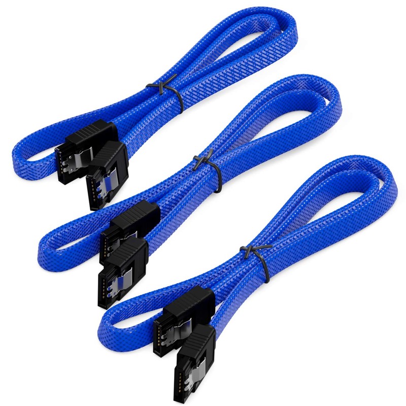 deleyCON 3 x 50 cm SATA 3 Nylon Cable Set