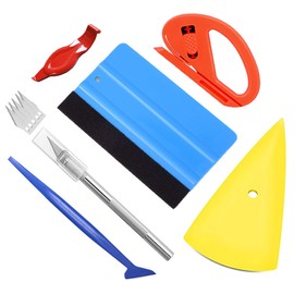 YAZZT Car Film Construction Kit, Squeegee Spatula Set, Car Wrapping Film, Squeegee Sticking Tool, Wrapping Sheet, Car Cutting Sheet Tension, Crevice Application Stick, Squeegee, Blue Large Felt
