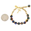 GlassOfVenice Murano Glass Mosaic Rosary Bracelet - Black