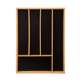 VITA PERFETTA Bamboo Cutlery Tray - Kitchen Drawer Organiser with 5 Compartments - Durable, Durable, Eco-Friendly (34 x 25 x 4 cm)