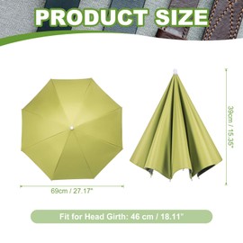 YELARXI Umbrella Hat, Fishing Hat Hands Free Waterproof Adjustable Sun Rain Cap Hat with Elastic Band Fit for Women Men Fishing Camping Gardening Beach Sunshade Outdoor(Green)