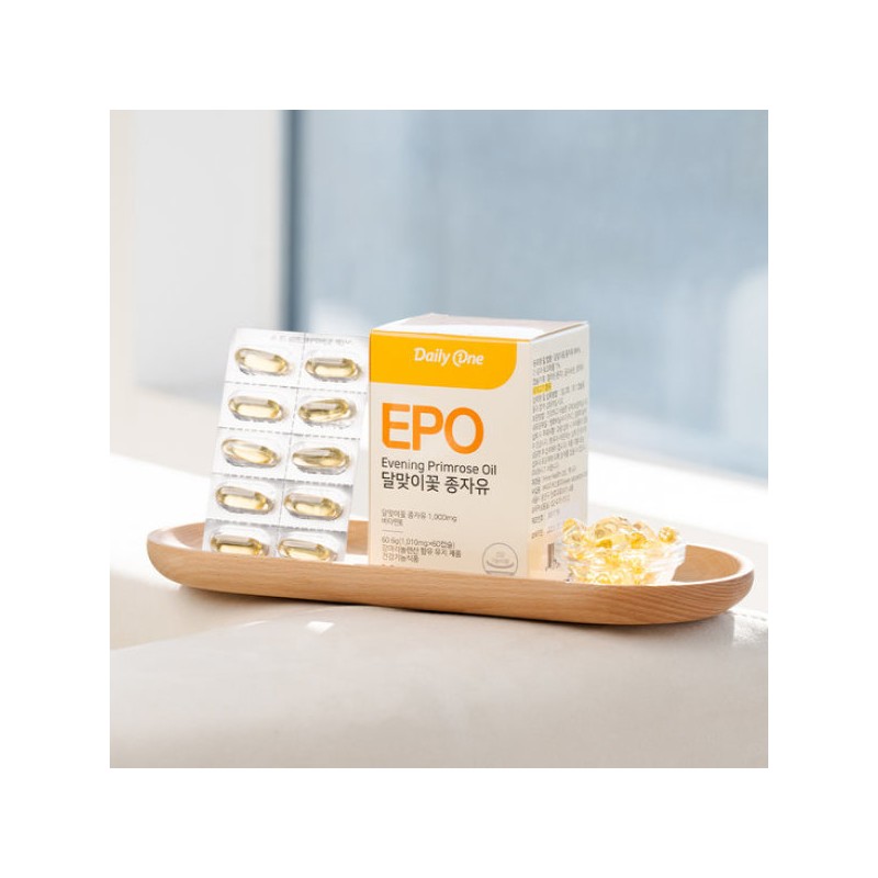 DailyOne 데일리원 EPO 달맞이꽃 종자유 비타민E 1010mg X 60캡슐 1통