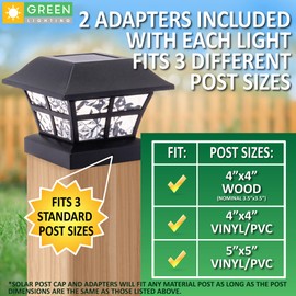 GreenLighting Evolve Black Solar Post Cap Lights - 4x4 Post Caps and Outdoor Post Lights - Waterproof Solar Lights for Fence Posts - Solar Post Lights fit 4x4 5x5 Vinyl/PVC (Black, 12 Pack)