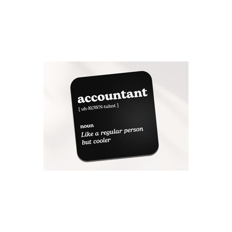 Accountant Square Coaster - Maths Work New Job Dictionary Regular