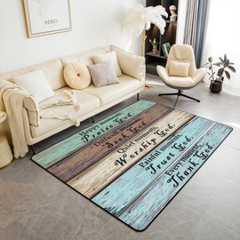 Healing Area Rug 5x7, Inspirational Thoughts Rugs for Living Room Bedroom, Prayers Washable Floor Rug Carpets Entryway Rug Decorations Indoor