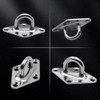 Cyleibe 4Pcs Stainless Steel Pad Eye Plate and 4Pcs Carabiner