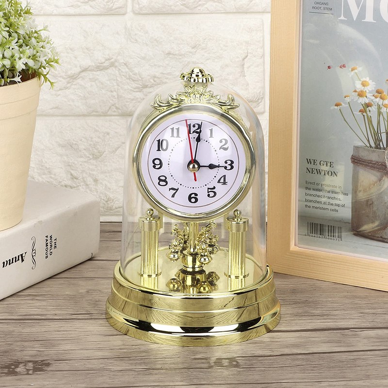 Table Clock, European Retro Style Living Room Clock Antique Silent