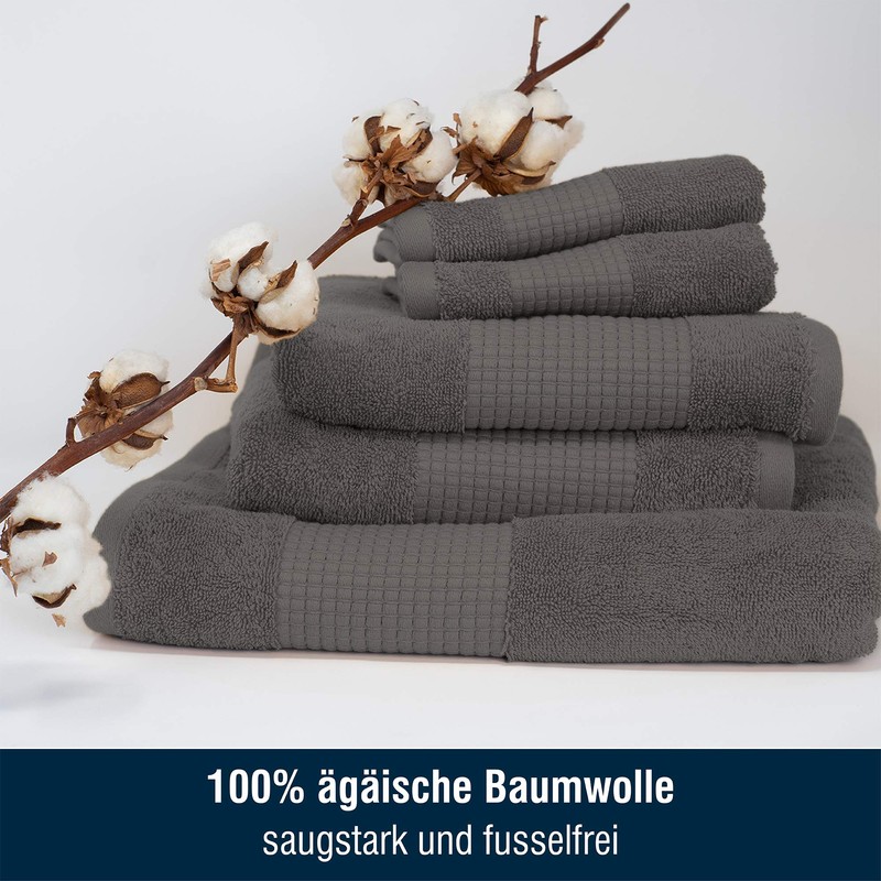 Merana Rome Wash Cloth Set, Absorbent, Soft and Lint-Free, Terry