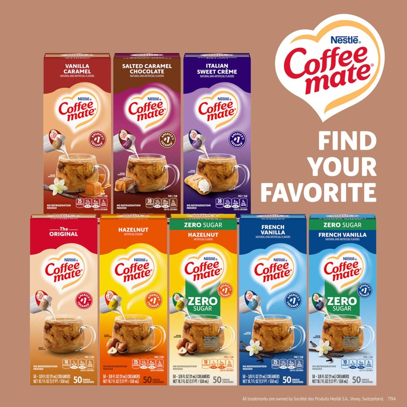 Nestle Coffee mate Coffee Creamer, Cafe Mocha, Liquid Creamer Singles,