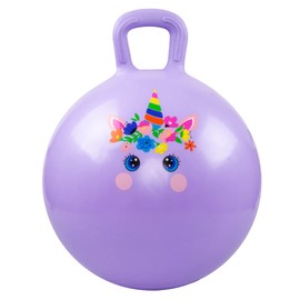 PlayZap Hopper Balls for Kids 3-8, 18 Inches Bouncy Ball with Handle, 18" Inflatable Bouncing Hopper, 45cm Jumping Toys, Garden Hopping Toys Girls Boys Gifts (Light Purple)