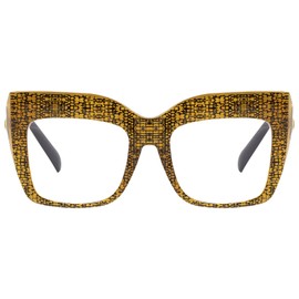 PEYEOISD Oversized Oprah Reading Glasses 2.0 for Women, Thick TR Frames Block Blue Light Extra Large Readers, Anti Glare Eyewear