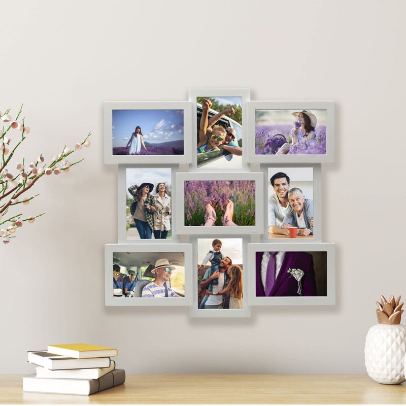 Melannco 18 x 18 Inch 9 Opening Photo Collage Frame,
