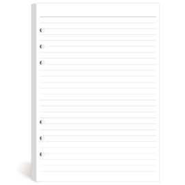 A5 lined paper (total 100 sheets) 6 holes refill paper for Filofax A5, 14.5 x 21 cm