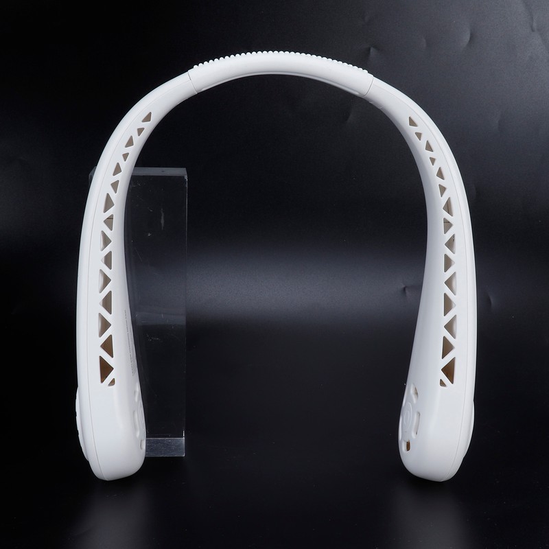 White Adjustable Hanging Neck Electric Fan Bladeless Portable USB Charging