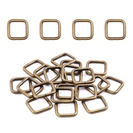 Swpeet 60Pcs 5/8 Inch - 15mm Bronze Metal Rectangle Ring, Webbing Belts Buckle Metal Rings for for Belt Bags DIY Accessories Keychains Belts and Dog Leash (Bronze, 5/8 Inch)