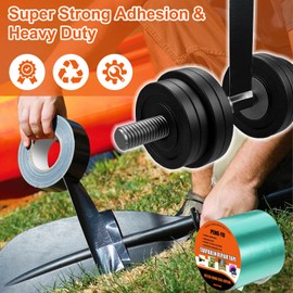 Paulno Repair Tape, RV Awning Black Duct Tape Heavy Duty Waterproof,Fabric Repair Tape for Canvas,Boat Covers,Tent, Sail,Tarp Repair Kit RV Underbelly Tape Used at Sunny Rain Snow Wind Weather(Green)