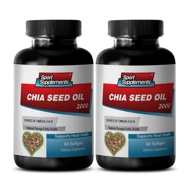 Linoleic Acid Supplement - Chia Seed Oil 2350mg - Metabolism Boost Pills 2B