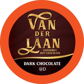 Van Der Laan Chocolate Hot Cocoa Pods, Dark Chocolate Gourmet Dutch Chocolate Compatible with K Cup Brewers Including 2.0, 40 Count