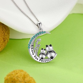 VENACOLY Panda Necklace 925 Sterling Sliver Panda Pendant Gifts Cute Panda Jewellery Panda Gift for Women