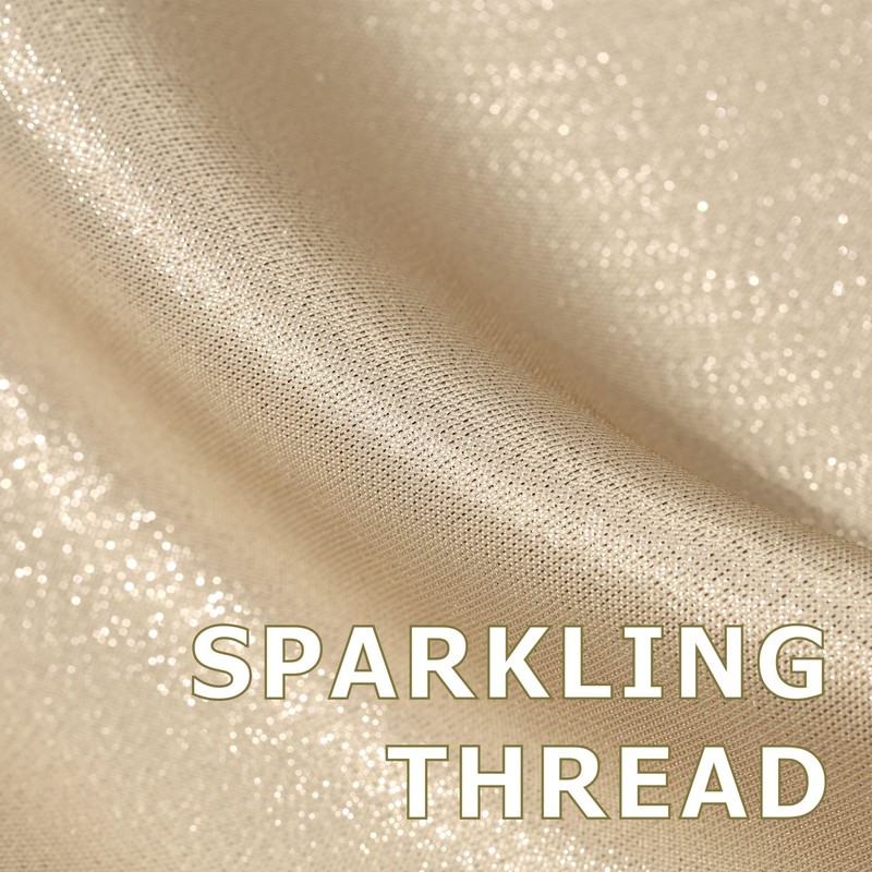 Champagne Glitter Shower Curtain: 78 Inch Tall Silver Beige Cream