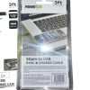 powerxcel charger 3ft Flat Cable , Tangle Free
