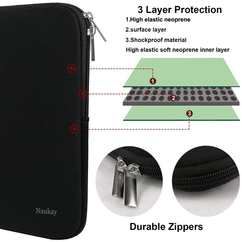 Naukay Laptop Sleeve Case, 15.6 Inch,Resistant Neoprene Notebook Computer Pocket