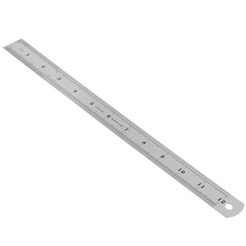 Regla métrica de metal de acero inoxidable de 30 cm, doble cara, acero inoxidable
