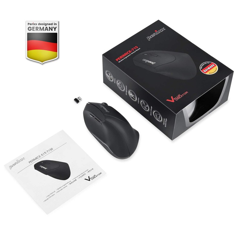 Perixx PERIMICE-715II Vertical Right Handed USB Ergonomic Mouse (Wireless)