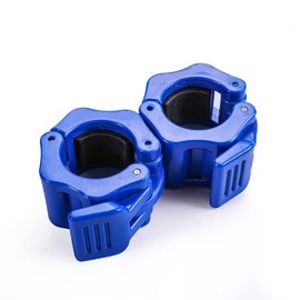 Olympic Barbell Clips, Quick Release 1- inch Barbell Clamps for Weightlifting, Non Slip Locking Weight Clips, Barbell Collar for Olympic Lifts and Strength Training (Blue 2 PCS)