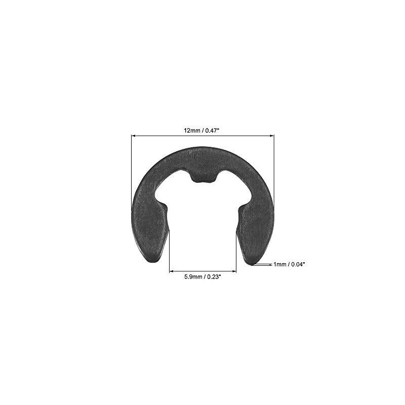 uxcell E-Clip Circlip - 12mm External Retaining Shaft Snap Ring
