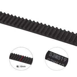 2-Pack Timing Belt Rubber Belt Drive Belt S3M Circumference 519mm Width 10mm Teeth 173 High Strength Wear Resistance Flexibility Durability Lightweight Black