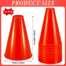 Woanger 12 Megáfonos de Plástico Megáfonos de Bricolaje de Alegría para Favores de Fiesta Juguetes Divertidos de Hacer Ruido de Animación Deportiva para Deportes Partido Juego Exterior (Rojo)