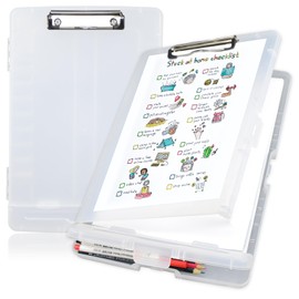 Marte Vanci Clipboard with Storage, 9.5x14.3 Inch Storage Clipboard with Pen Case, Plastic Clipboard for Nurses Doctor Teachers Coaches School, Office Supplies (White)