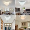 CLAIRDAI Dimmable Crystal Chandeliers Modern Chandeliers LED Flush Mount Crystal
