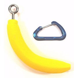 Atomik Rock Climbing Set of 2 Child Size Hanging Bananas for Strength and Grip Training in Yellow Rated to 120 pounds