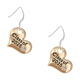 Delight Jewelry Goldtone Class of 2025 Heart French Earrings