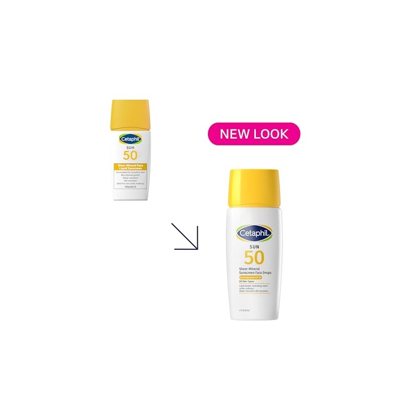 Cetaphil Sheer 100 Mineral Liquid Sunscreen for Face With Zinc